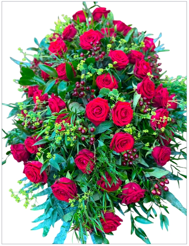 Luxury Red Naomi Rose coffin Spray