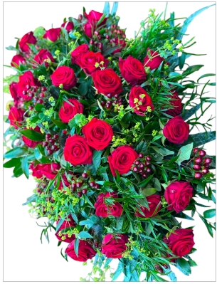 Luxury Red Naomi Rose coffin Spray