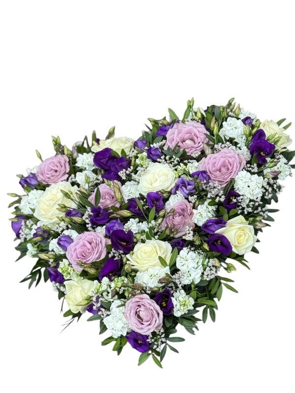 Purple & White Loose Heart