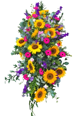 Sunflower coffin spray