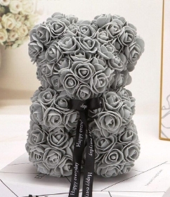Grey Rose Foam Teddy Bear