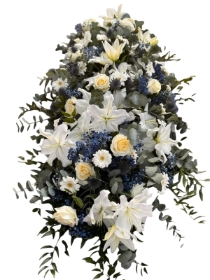 Luxury Blue & White coffin Spray
