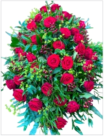 Luxury Red Naomi Rose coffin Spray