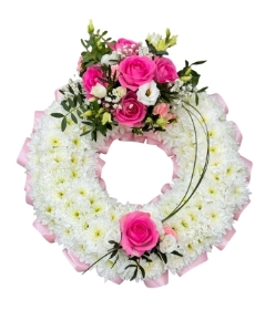 Pink Wreath Based with Spray