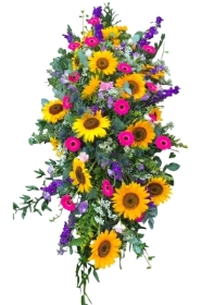 Sunflower coffin spray