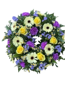 Yellows & Purplle Shades Wreath